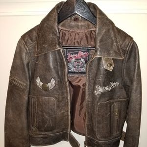 Flying Bikes Oakwood Brown Leather Jacket